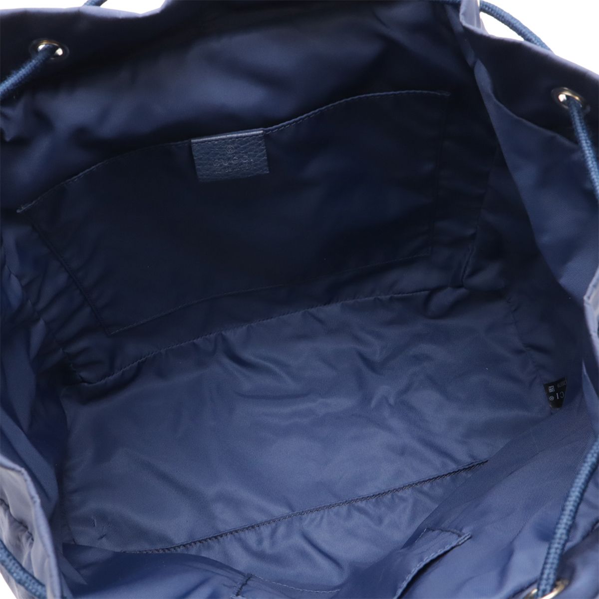 Gucci GG Nylon Backpack Leather Navy Silver — view 6