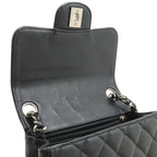 Chanel Quilted CC Logo Mini Flap Chain Shoulder Bag Pochette Caviar Leather — view 6