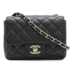 Chanel Quilted CC Logo Mini Flap Chain Shoulder Bag Pochette Caviar Leather