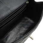 Chanel Quilted CC Logo Mini Flap Chain Shoulder Bag Pochette Caviar Leather — view 7