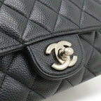 Chanel Quilted CC Logo Mini Flap Chain Shoulder Bag Pochette Caviar Leather — view 8