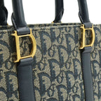 Dior Trotter Tote Jacquard Canvas Leather Navy Gold — view 7