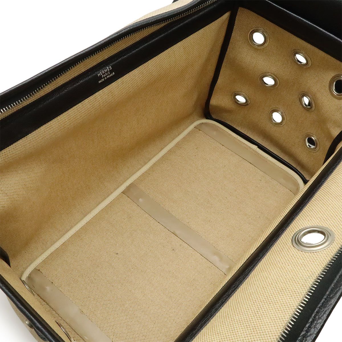 Hermes Sac Transpol Dog Carrier Pet Travel Bag Dog Toilet Ash Leather Natural — view 8