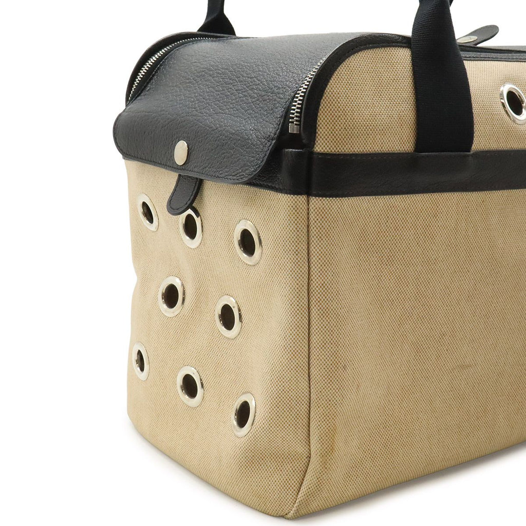 Hermes Sac Transpol Dog Carrier Pet Travel Bag Dog Toilet Ash Leather Natural — view 4