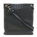 Bottega Veneta Intrecciato Shoulder Bag Crossbody Leather Black