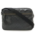 Gucci GG Supreme Shoulder Bag Crossbody Leather Black Silver