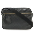 Gucci GG Supreme Shoulder Bag Crossbody Leather Black Silver