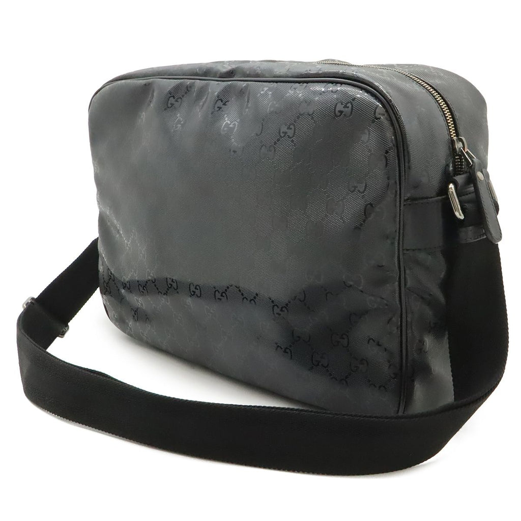 Gucci GG Supreme Shoulder Bag Crossbody Leather Black Silver — view 2