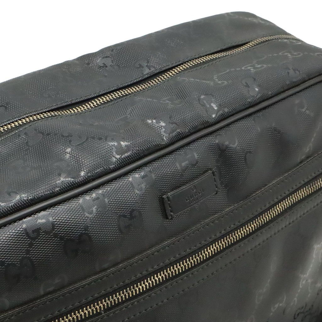 Gucci GG Supreme Shoulder Bag Crossbody Leather Black Silver — view 7