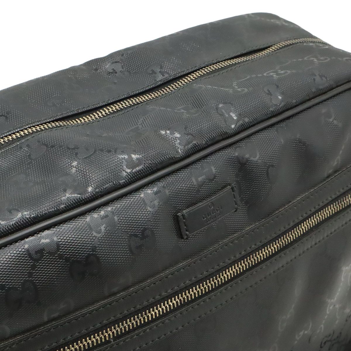 Gucci GG Supreme Shoulder Bag Crossbody Leather Black Silver — view 7