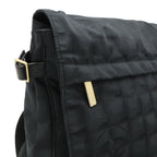 Chanel New Travel Line Messenger Bag Crossbody Nylon Jacquard Black Gold — view 6