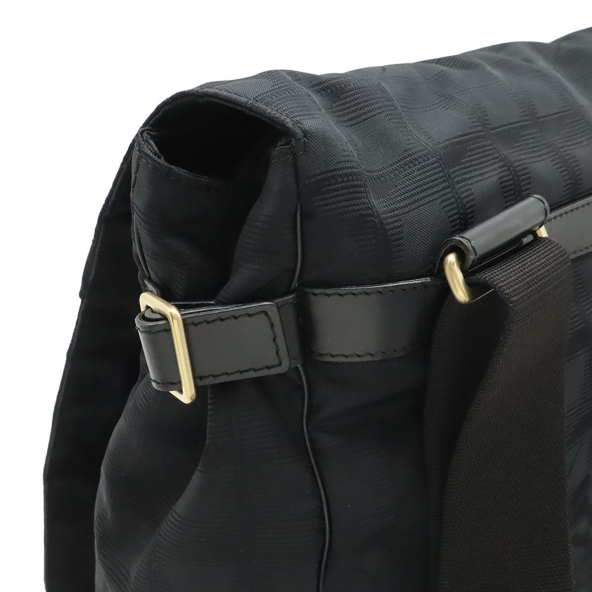 Chanel New Travel Line Messenger Bag Crossbody Nylon Jacquard Black Gold — view 4