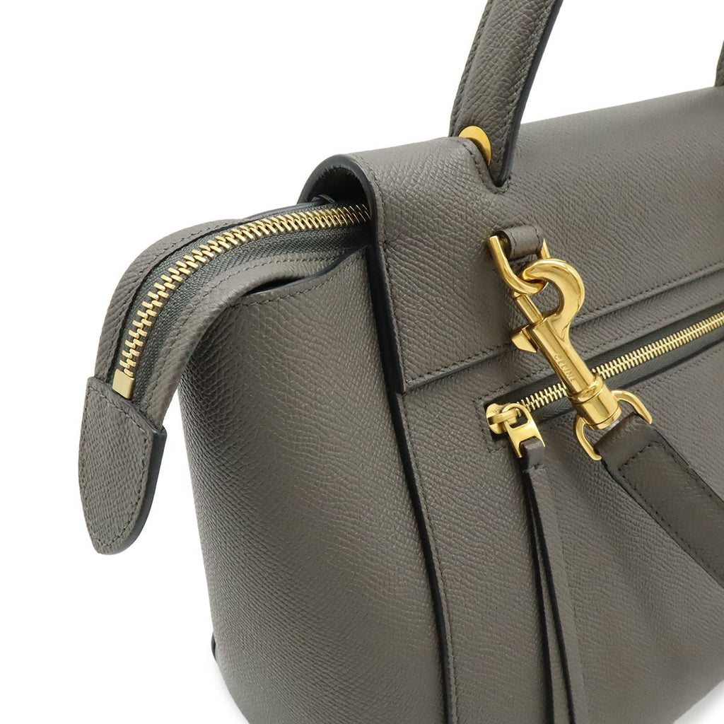 Celine Belt Bag Micro 2-Way Crossbody Leather Gray Gold — view 7