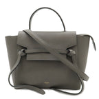 Celine Belt Bag Micro 2-Way Crossbody Leather Gray Gold