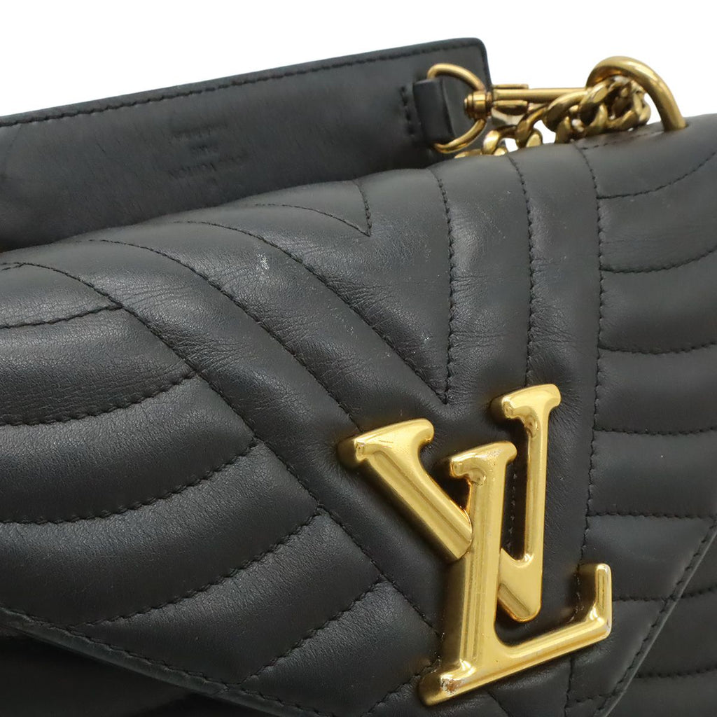 Louis Vuitton New Wave Chain MM Shoulder Bag Leather Noir Black — view 8