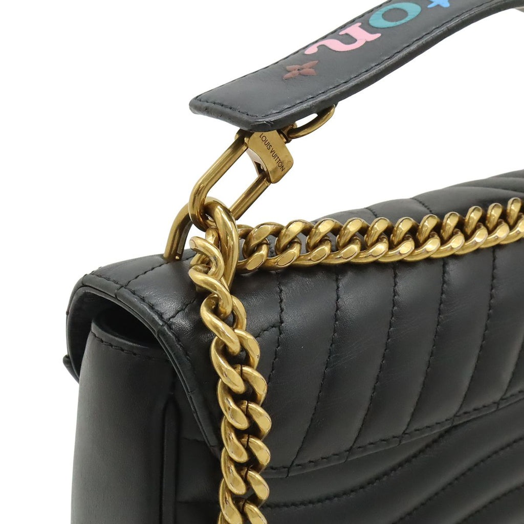 Louis Vuitton New Wave Chain MM Shoulder Bag Leather Noir Black — view 4