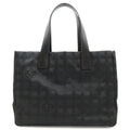 Chanel New Travel Line Tote MM Shoulder Bag Nylon Jacquard Lame Black