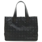 Chanel New Travel Line Tote MM Shoulder Bag Nylon Jacquard Lame Black