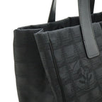 Chanel New Travel Line Tote MM Shoulder Bag Nylon Jacquard Lame Black — view 6