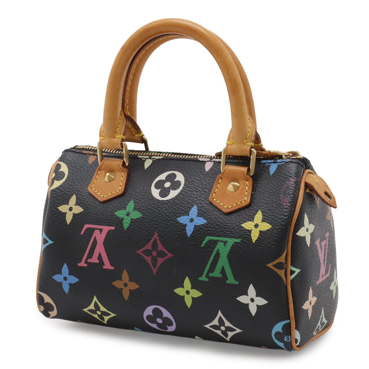 Louis Vuitton Monogram Multicolor Mini Speedy Mini Bag Pouch Case Noir Black — view 2