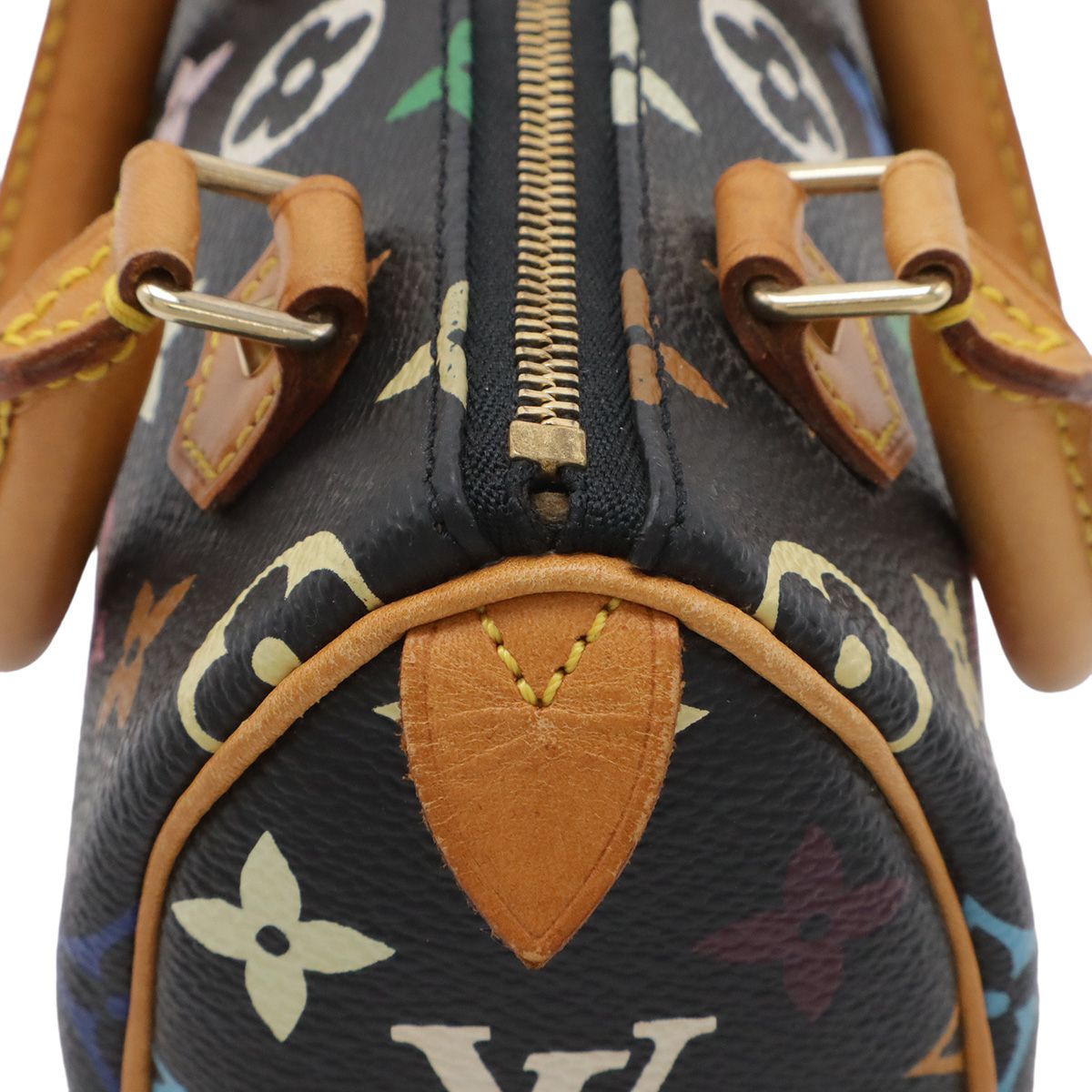 Louis Vuitton Monogram Multicolor Mini Speedy Mini Bag Pouch Case Noir Black — view 4