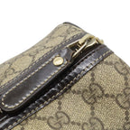 Gucci GG Supreme Mini Boston Bag Leather Khaki Beige Dark Brown Gold — view 6