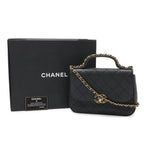 Chanel 19 Quilted Top Handle 2-Way Chain Shoulder Bag Leather Black — view 9