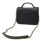 Chanel 19 Quilted Top Handle 2-Way Chain Shoulder Bag Leather Black — view 2
