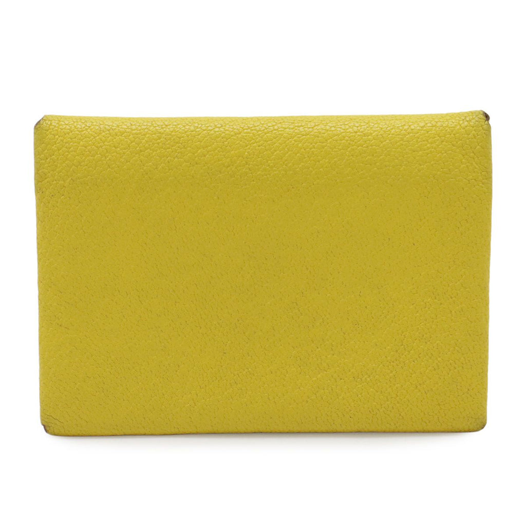 Hermes Calvi Duo Coin Purse Card Case Business Holder Chevre Leather Johnunapur