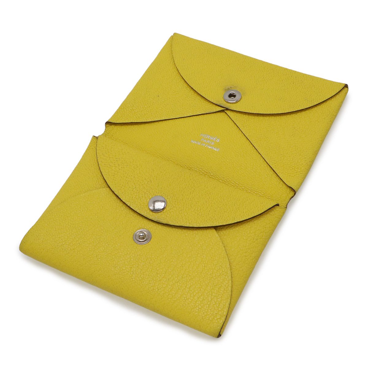 Hermes Calvi Duo Coin Purse Card Case Business Holder Chevre Leather Johnunapur — view 4
