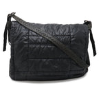 Bottega Veneta Spinner Shoulder Bag Nylon Leather Black