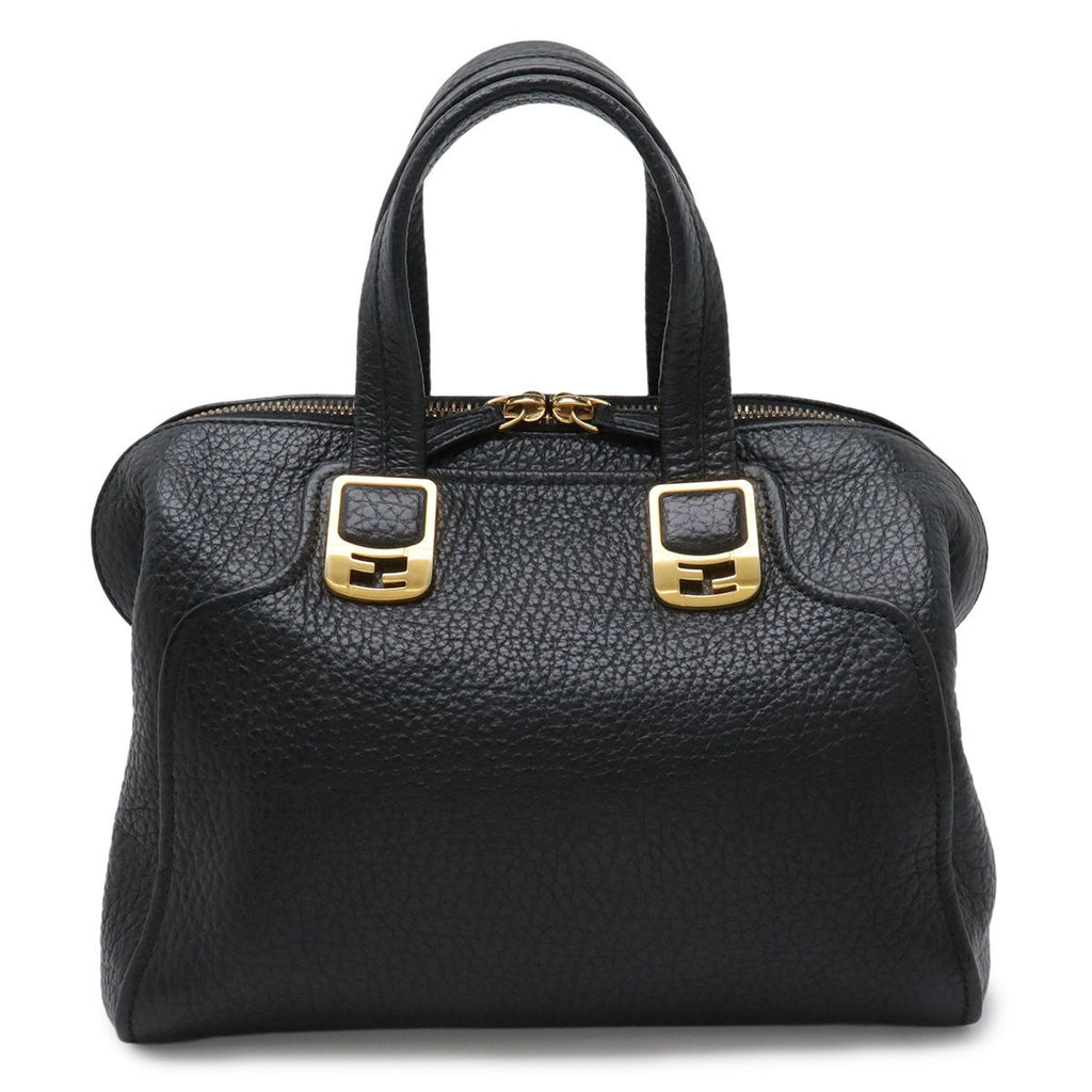 Fendi Chameleon Tote Leather Black Gold