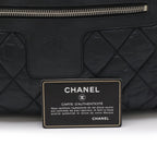 Chanel Coco Cocoon Small Tote Quilted Nylon Leather Black Silver — view 9