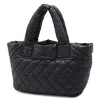 Chanel Coco Cocoon Small Tote Quilted Nylon Leather Black Silver — view 2
