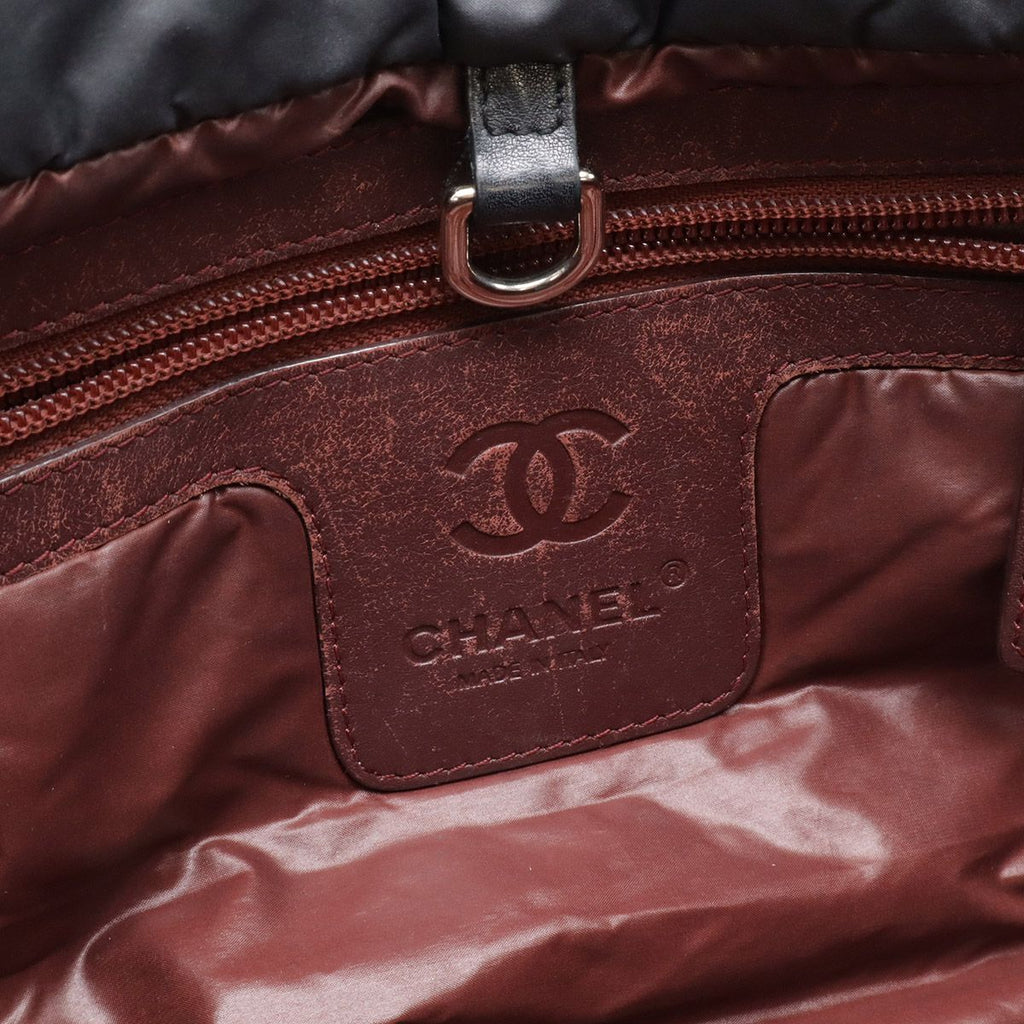 Chanel Coco Cocoon Small Tote Quilted Nylon Leather Black Silver — view 7