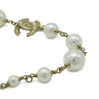 Chanel CC Logo Faux Pearl Necklace Pendant Gold Plated Ivory — view 3