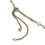 Chanel CC Logo Faux Pearl Necklace Pendant Gold Plated Ivory — view 4