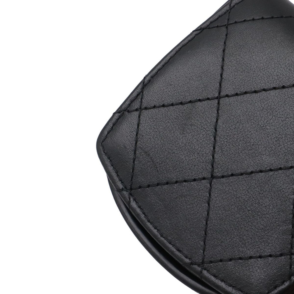 Chanel CC Logo Coin Purse Leather Black — view 5