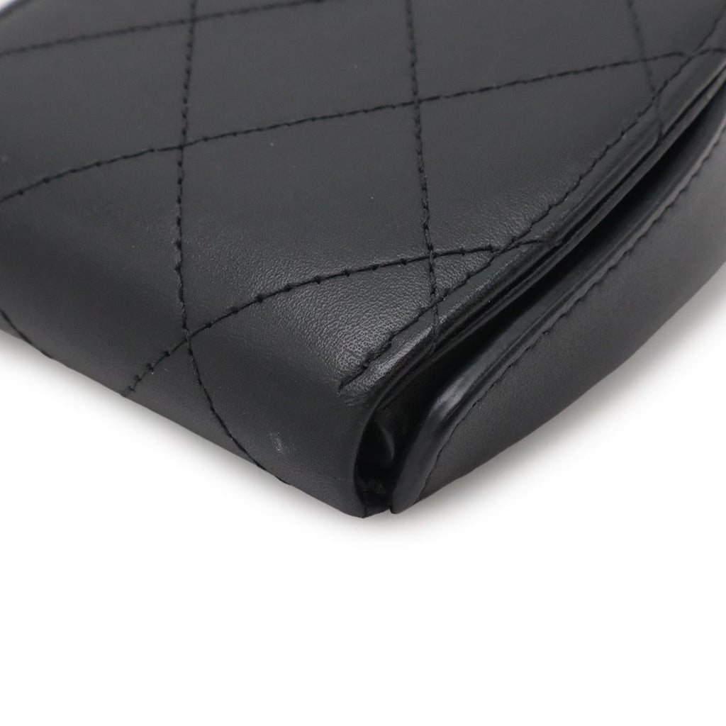 Chanel CC Logo Coin Purse Leather Black — view 3