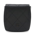 Chanel CC Logo Coin Purse Leather Black