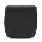 Chanel CC Logo Coin Purse Leather Black