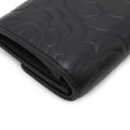Chanel Camellia Emboss CC Logo Card Case Business Holder Leather Black Silver — view 3