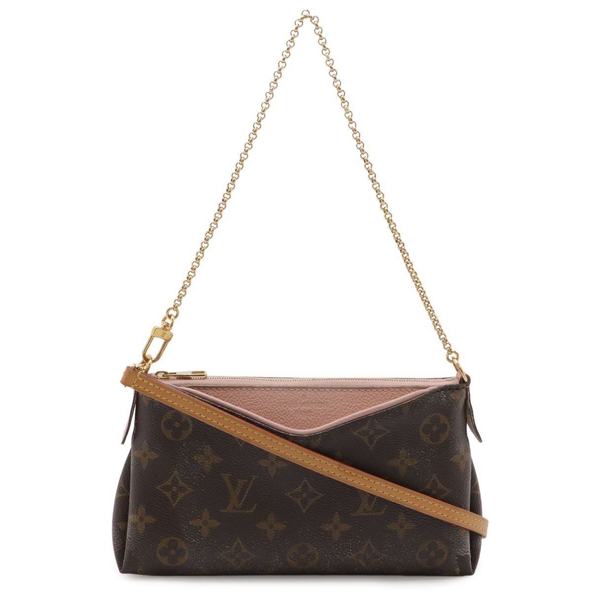 Louis Vuitton Monogram Pallas Clutch Shoulder Bag Chain 2-Way Rose Poudre Pink