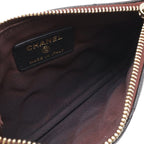 Chanel Quilted CC Logo Classic Small Zip Pouch Case Caviar Leather Black Gold — view 5