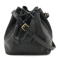 Louis Vuitton Epi Petit Noir Shoulder Bag Drawstring Black
