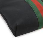 Gucci Sherry Line Shoulder Bag Crossbody Nylon Canvas Black Green Red — view 3