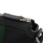 Gucci Sherry Line Shoulder Bag Crossbody Nylon Canvas Black Green Red — view 4