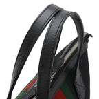 Gucci Sherry Line Webstripe Tote 2-Way Shoulder Bag Nylon Canvas Black — view 5