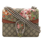 Gucci Dionysus GG Blue Mus Mini Bag Chain Taiga Head Beige Pink Multi