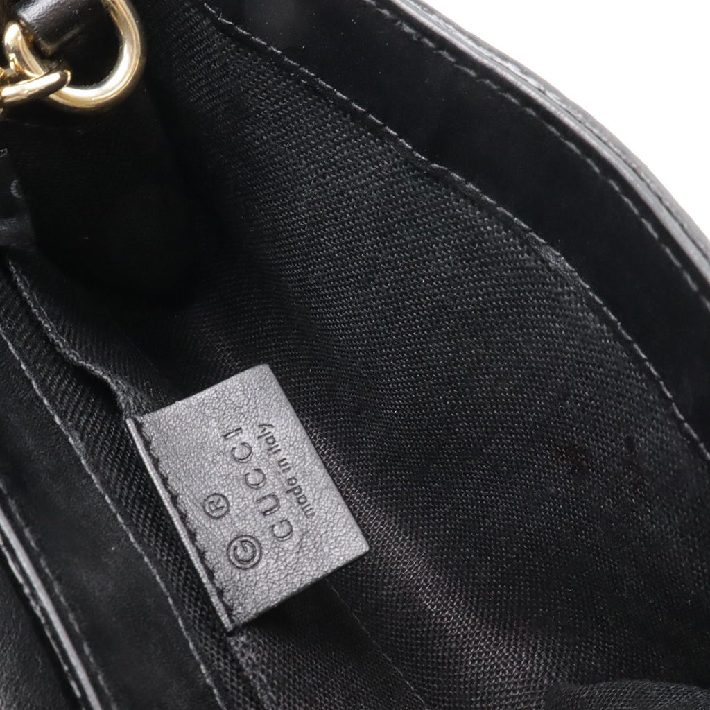 Gucci Micro Guccissima Emily Horsebit Chain Shoulder Bag Tassel Leather Black — view 6